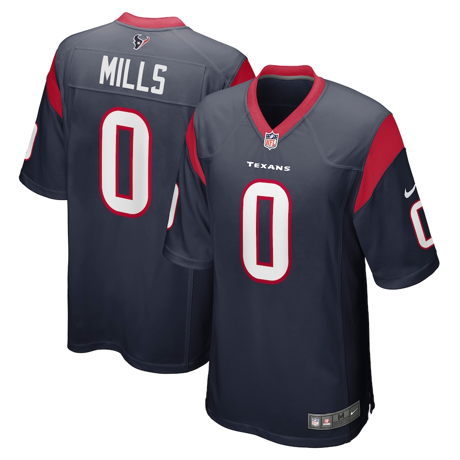 Mens Houston Texans #0 Davis Mills Nike Navy 2021 NFL Draft Pick Player Game Jersey